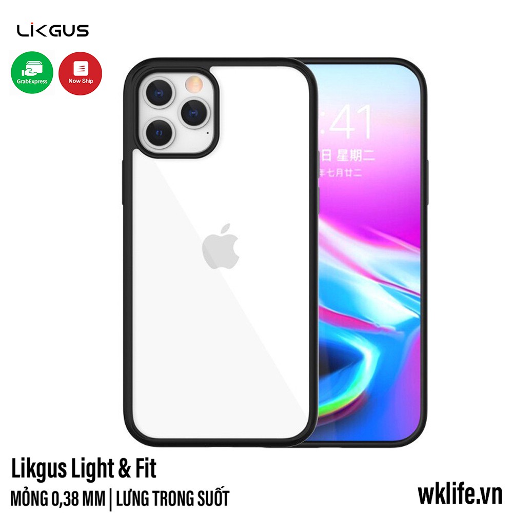 Ốp iPhone 12 Pro Max Siêu Mỏng Likgus Light & Fit Case Lưng Trong Suốt