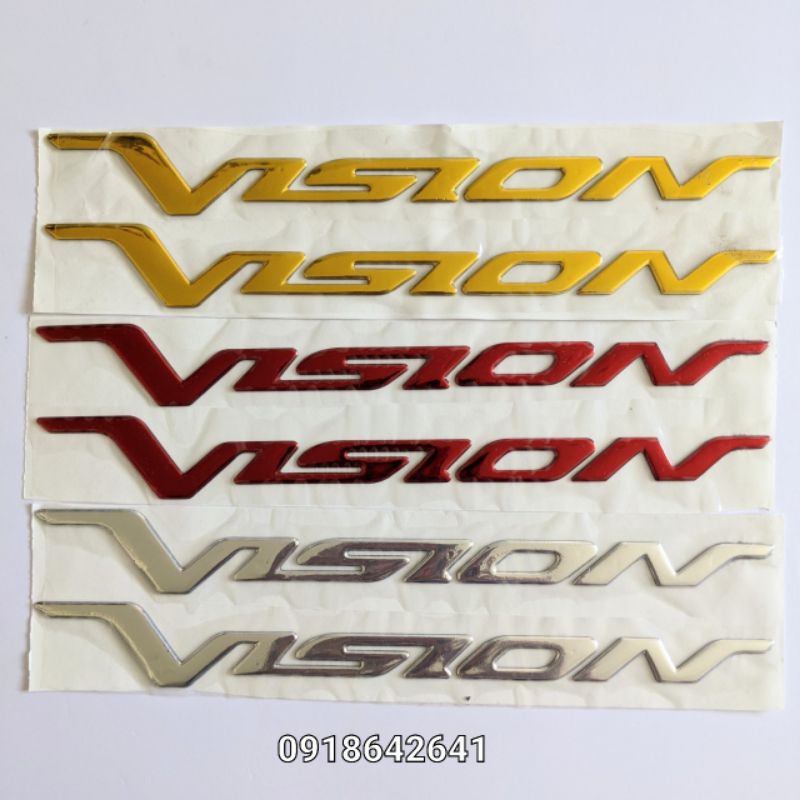 Bộ tem chữ Vision đời đầu nhựa dẻo cao cấp ( chữ to)