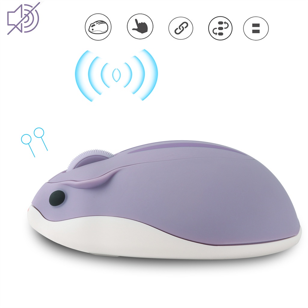 Chuột Quang Không Dây 2.4Ghz Kèm Đầu Nhận USB 1200dpi Hình Chuột Hamster 3D Dễ Thương