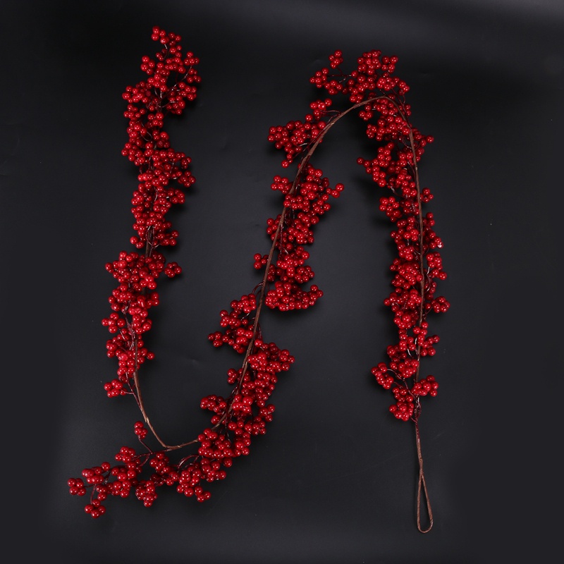 Dây quả mọng đỏ nhân tạo 5.9ft trang trí lò sưởi cho lễ hội giáng sinh