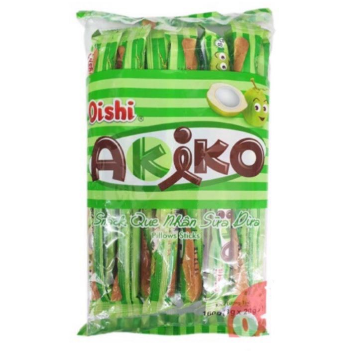 Bánh Akiko/ Bánh Que Nhân Cafe Moka/ Sữa/ Sữa Dừa/ Sầu Riêng 160g