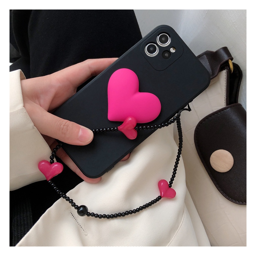 Ốp Điện Thoại Dẻo 3D Kèm Dây Đeo Cho Iphone 11 12 13 14 pro Max 11 12 13 14 X Xr Xs Max 6 6s 7 8 Plus Se 2020 11 12 13 14 pro 12 min 13 mini Mềm Bìa