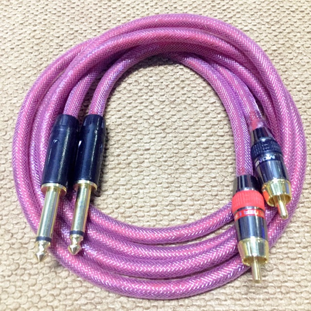 Dây 6 ly sang hoa sen, 02 dây Jack 6.35mm ra av, dây hoa sen
