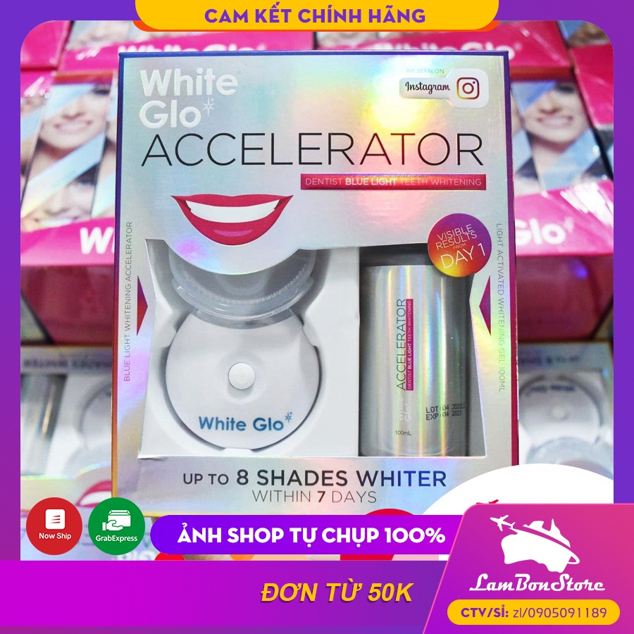 Máy làm trắng răng Glo White Accelerator Blue Light - Xuất xứ Úc