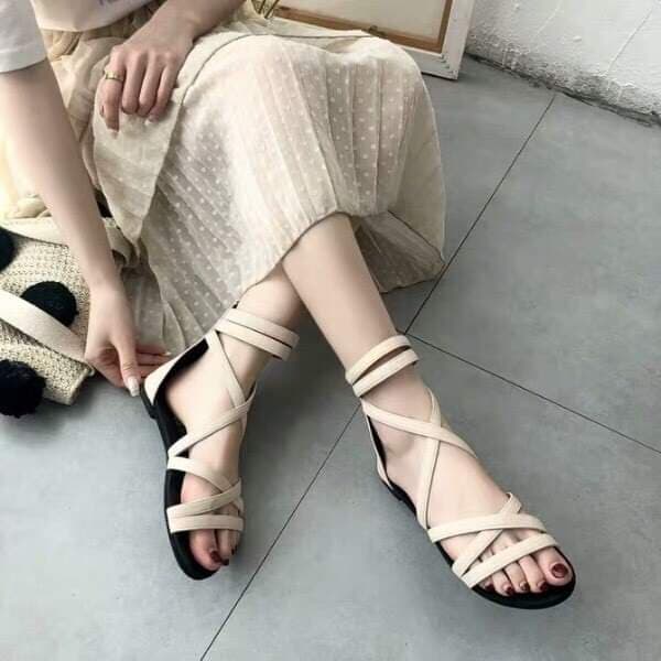 Giày Sandal Chiến Binh Cao Cổ Dây Chéo Quai Ngang Giày Xinh Giá Rẻ - CCngang