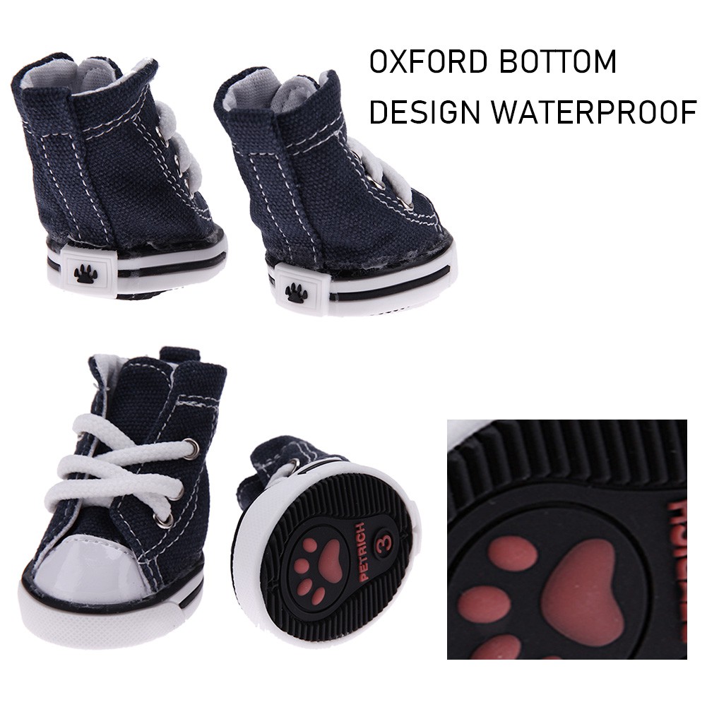 Anti-skid Canvas Dog Sport Shoes Pet Waterproof Sneakers Breathable Booties