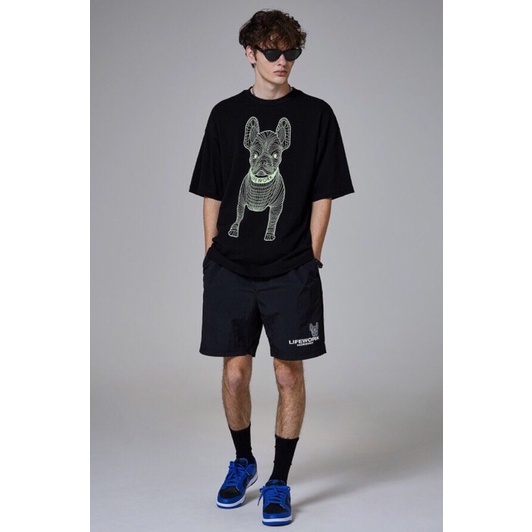 Áo phông in hình chó xanh life work form âu, tay lỡ, rep11 Tee668