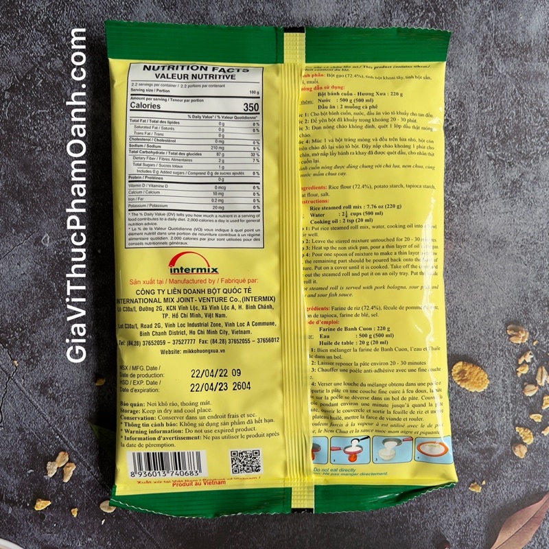 Bột bánh cuốn Hương Xưa-gói