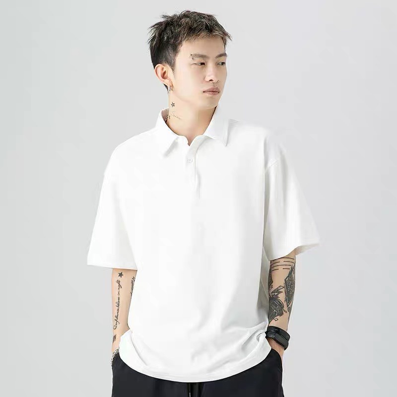 Deal 1k Áo Polo Trơn Basic Cổ Bẻ Chất Vải Cá Sấu Thấm Hút Mồ Hôi Thời Trang Unisex
