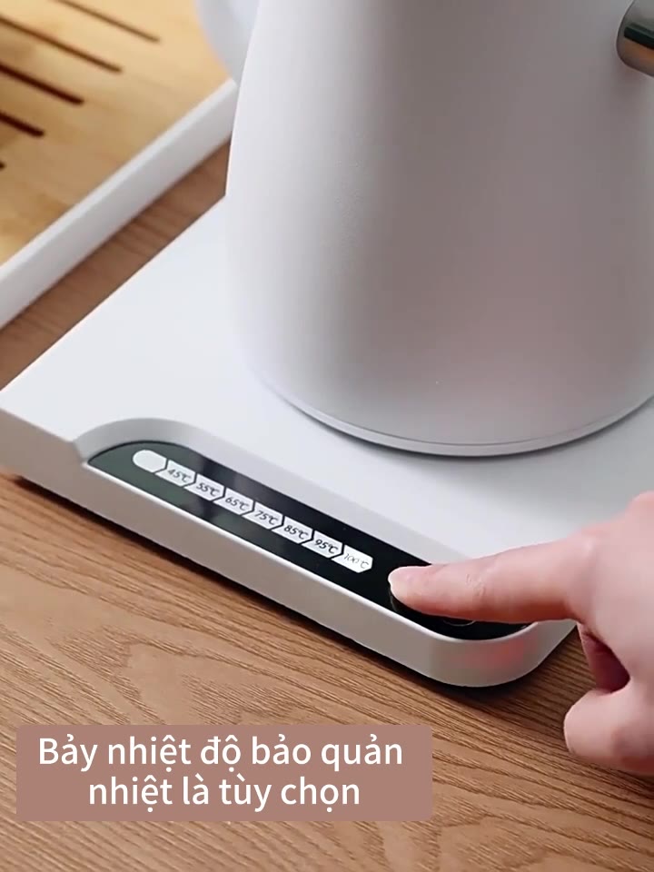 Ấm siêu tốc cổ ngỗng kiểm soát nhiệt độ 1000ML