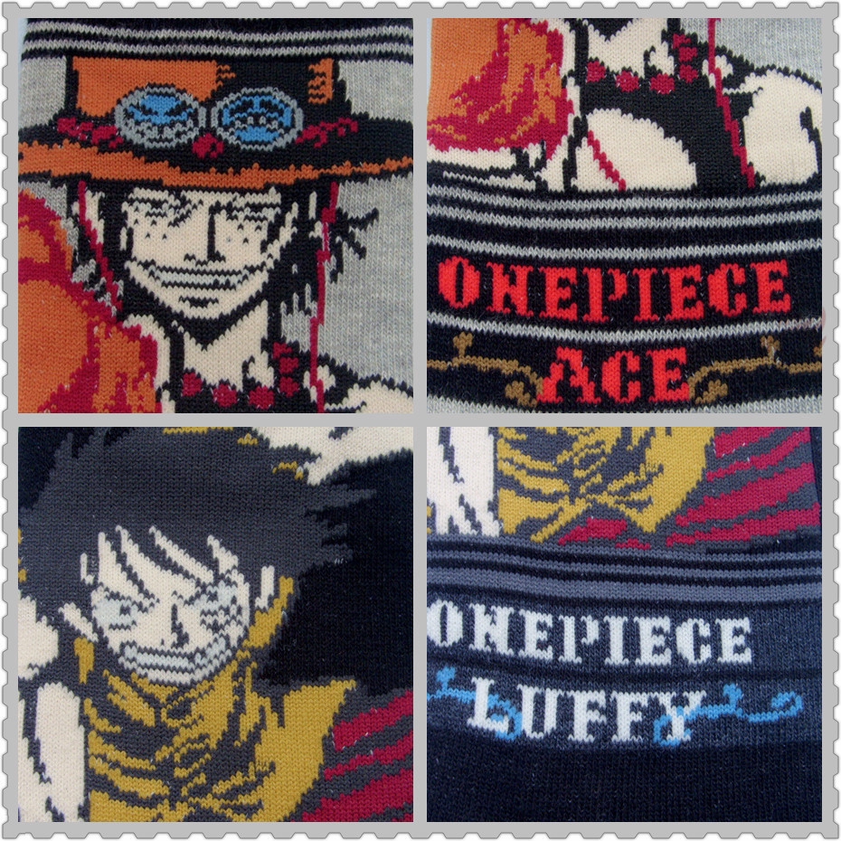 ❀ Vớ In Họa Tiết Hoạt Hình One Piece Series 05 ❀ 1 Đôi Tất Ngắn In Hình Luffy Chopper Ace Mihawk Law Unisex