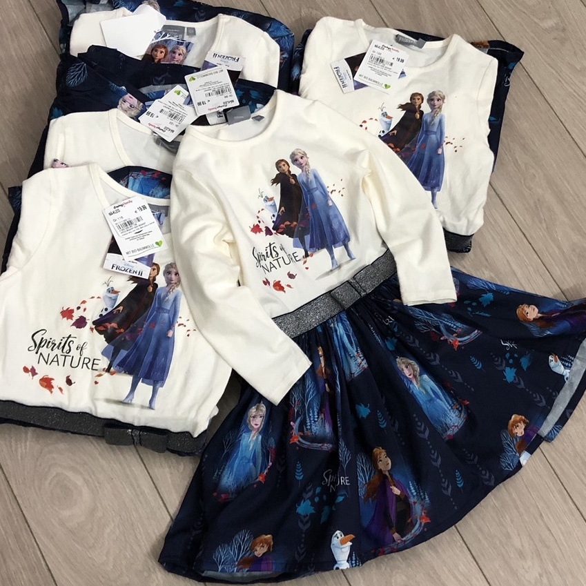 Váy đầm thu đông cho bé gái - Set váy Elsa Frozen dư xịn cho bé gái size 2-7t