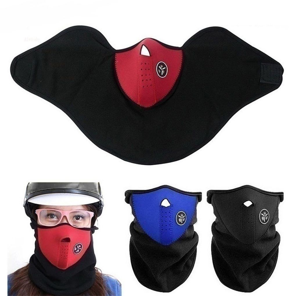 Outdoor Half Face Mask Cycling Motorcycle Mask Hood Windproof Neck Warmer Winter Skiing Mouth Cover