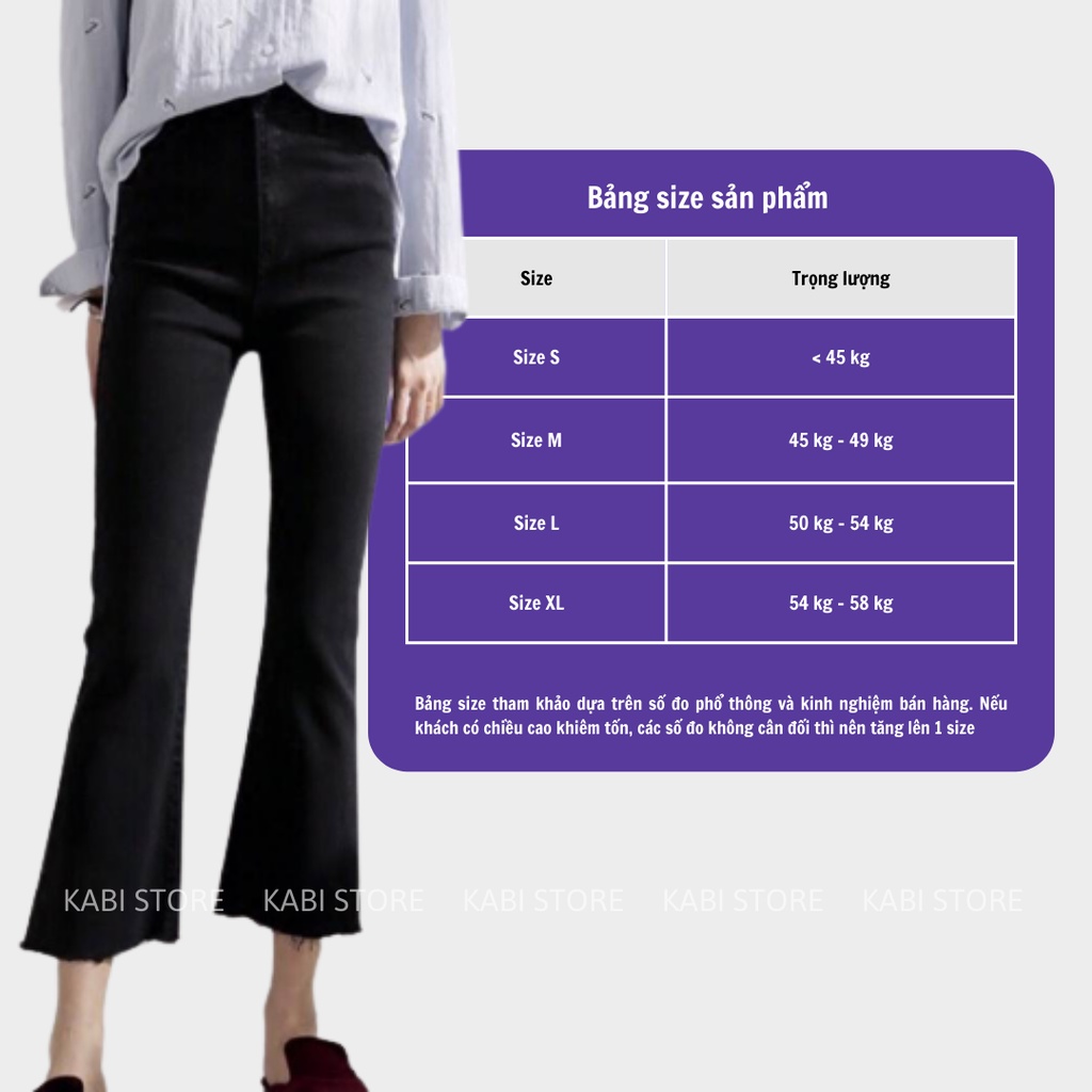 Quần Jean Nữ - Quần Bò Nữ Ống Loe Lưng Cao Trẻ Trung Năng Động Kabi J02 | BigBuy360 - bigbuy360.vn