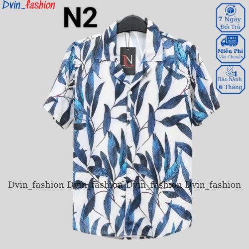 Áo Sơ Mi Ngắn Tay Nam Cổ Vest Họa Tiết- Kiểu sơ mi tay ngắn form rộng Cổ Vest và Cổ Đức Dvin_fashion