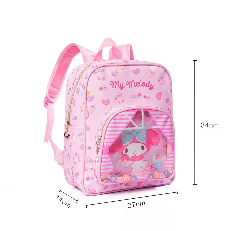 Balo Hello Kitty Cho Nữ Sinh Tiểu Học Trong Suốt Dễ Thương