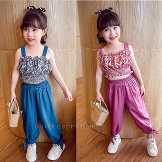 Set 2s quần dài đũi nơ bé gái