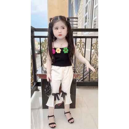 Set Áo Hoa Quần Loe Siêu Cưng Hàng Thiết Kế Độc Quyền