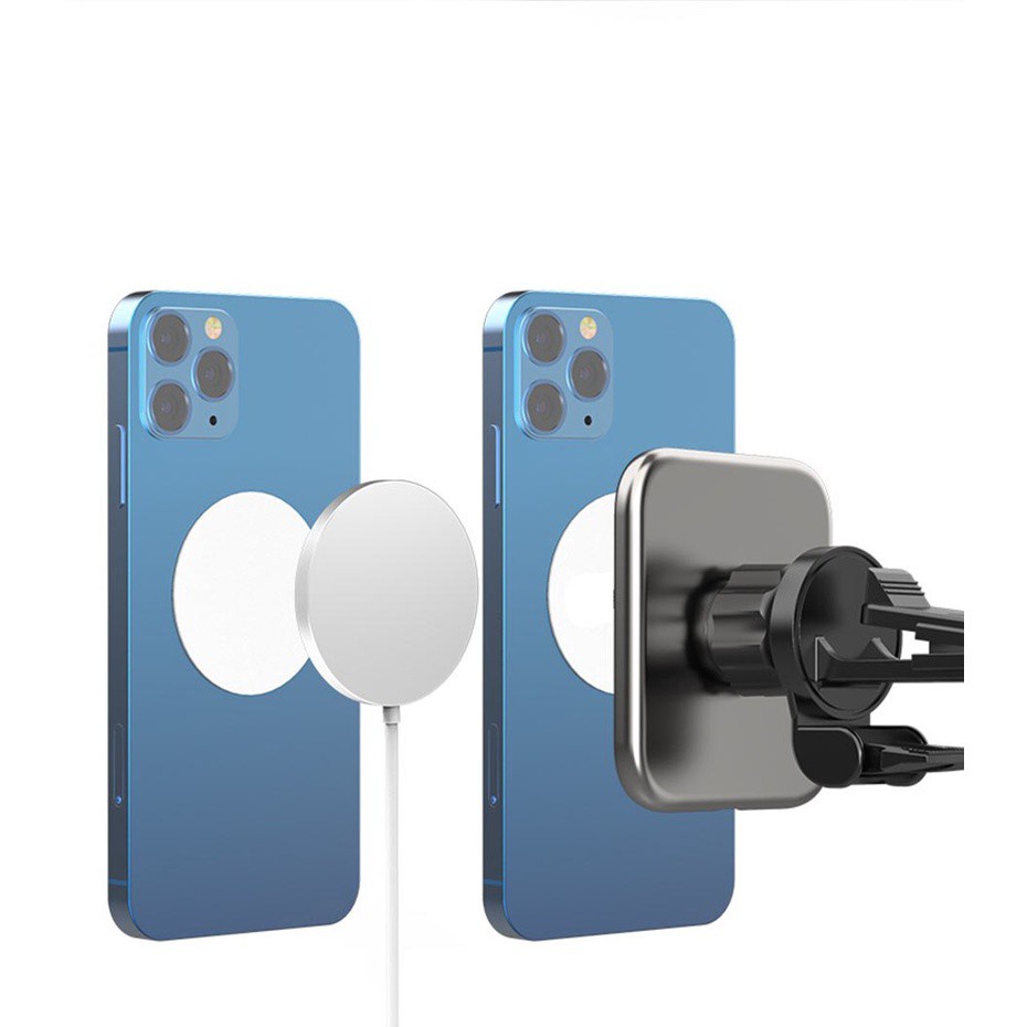 Đế Sạc Điện Thoại Không Dây Có Nam Châm Hít Gắn Xe Hơi Cho iPhone / Samsung / Xiaomi