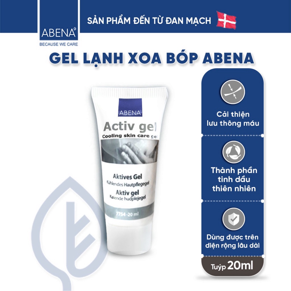 Gel xoa bóp lạnh giảm đau cơ Abena ActivGel Nhập Khẩu Đan Mạch tuýp 20ml