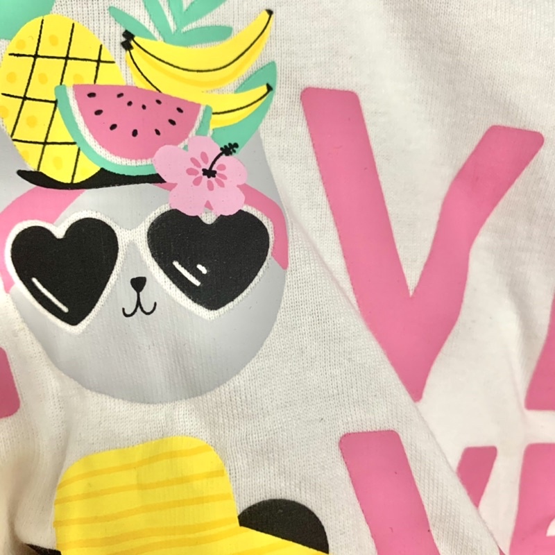 Bộ Quần Áo Ngắn Tay Bé Gái PLACE Hàng Xuất Dư Xịn Chất Mịn Đẹp 100% Cotton In Hình Dễ Thương Gấu Love