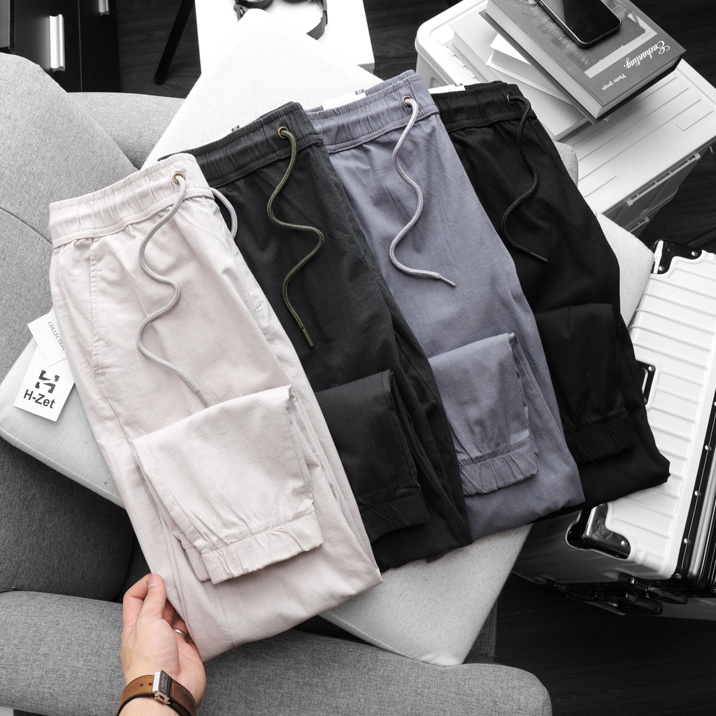 Quần Jogger đũi nam, chất đũi co giãn thoáng mát - quần Linen nam JGLINEN280