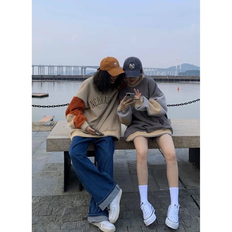 [SIÊU HÓT]  Áo Sweater NEBRASKA, Áo Nỉ Unisex Tay Bồng