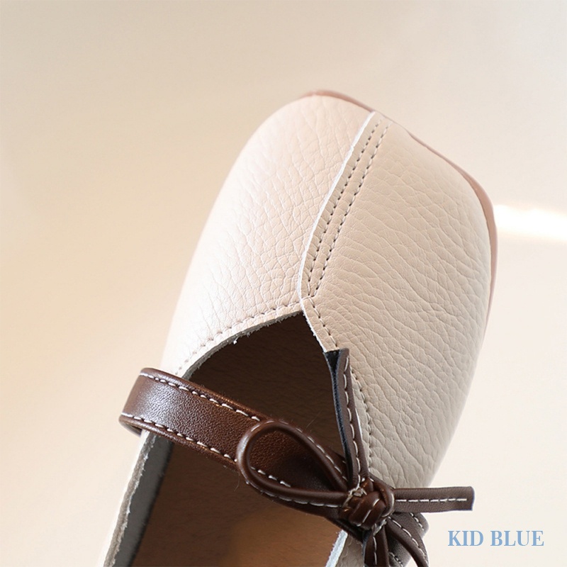 Giày Búp Bê Da Đế Mềm Đính Nơ Xinh Xắn Cho Bé Gái