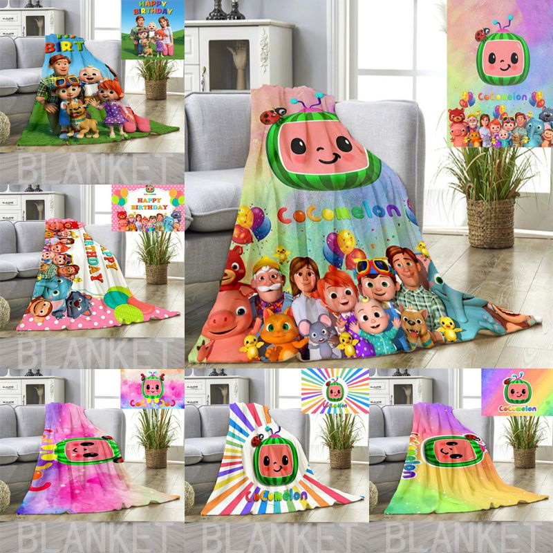 Chăn Bông Mềm Giữ Ấm Hình Hoạt Hình Đáng Yêu Cho Trẻ Em