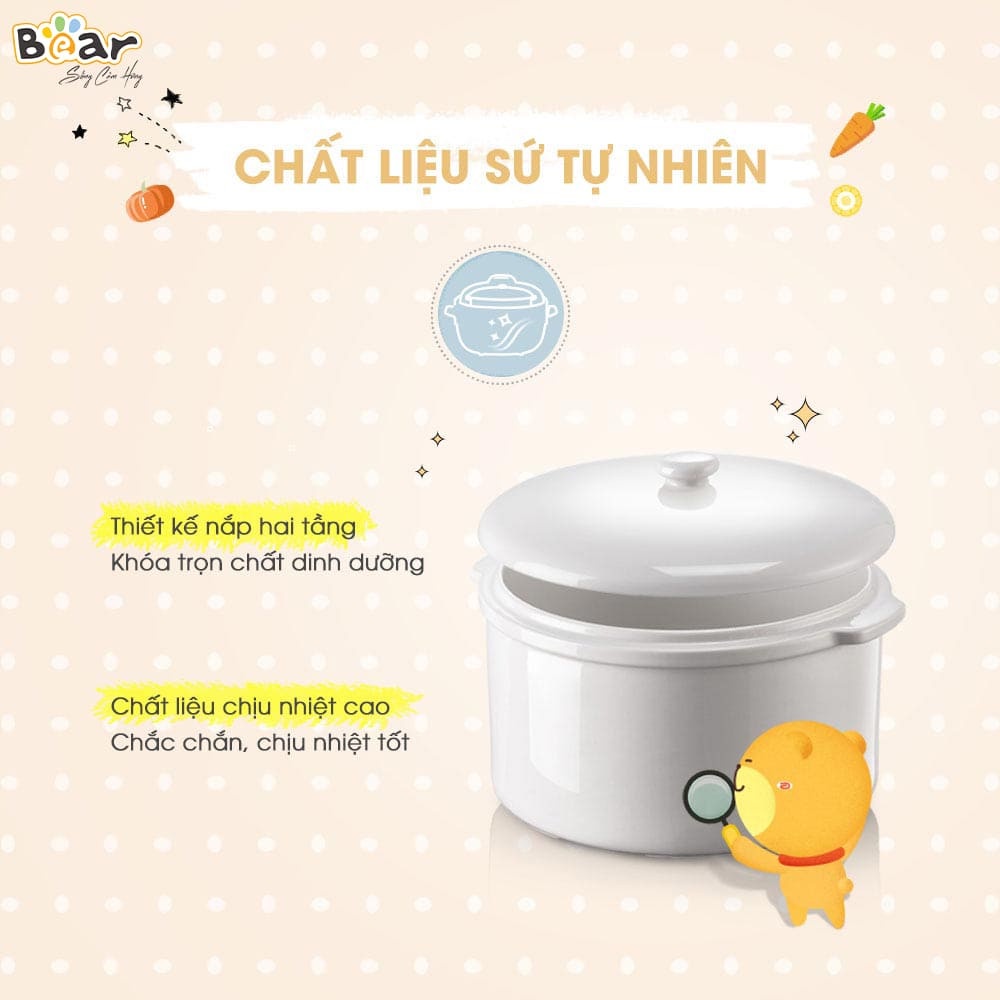 [Bảo hành chính hãng 12 tháng] Nồi nấu chậm Bear 2.5L SUBE003