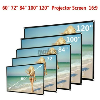 60-150" Foldable Projector Screen 16:9 HD Home Cinema Outdoor Camp Movie Theater YAKES