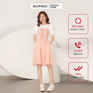 Đầm nữ yếm buột dây GUMAC DA916
