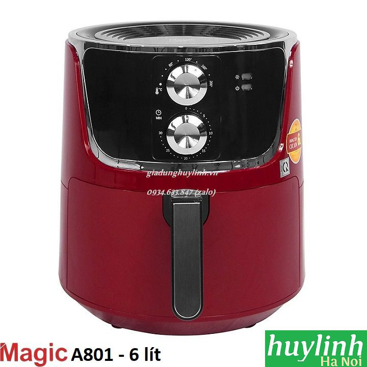 Nồi chiên không dầu Magic Korea A801 - 6 lít - Model 2020 [Iruka I67]