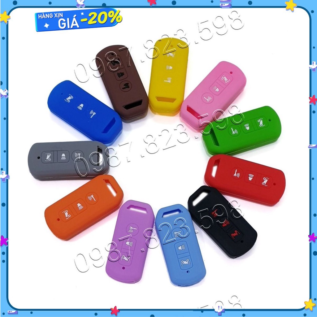 Vỏ Bọc chìa khóa Smartkey 3 Nút SH 2016 - 2020, PXC, SH Mode Chất Liệu Silicon Hàng Loại 1 Bao Dầy