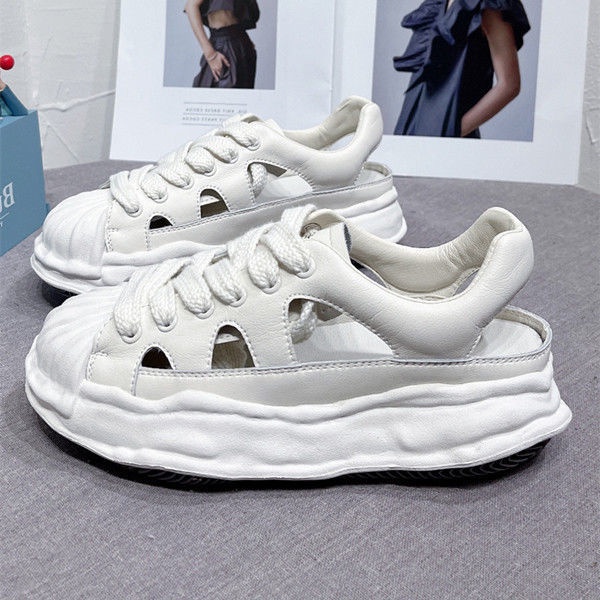 Jiashucheng Hàng Có Sẵn Giày Sandal Hở Ngón Đế Dày Khoét Lỗ Thoáng Khí Phong Cách Mới Mùa Hè Dễ Phối Đồ Cho Nữ