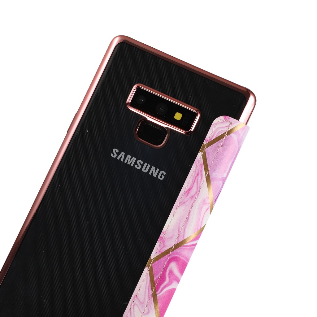 Bao da điện thoại PU nắp lật vân đá cẩm thạch có ngăn thẻ cho Samsung Galaxy S10 S9 S8 Plus S10+ S9+ S8+ S10E Note 9 8