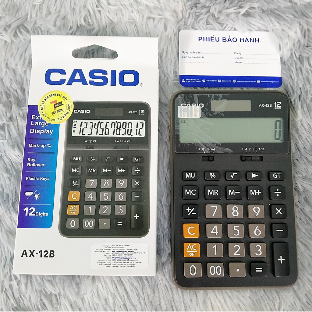 [Grab] Máy Tính Casio AX 12B - Chính Hãng (Bảo Hành 2 Năm)