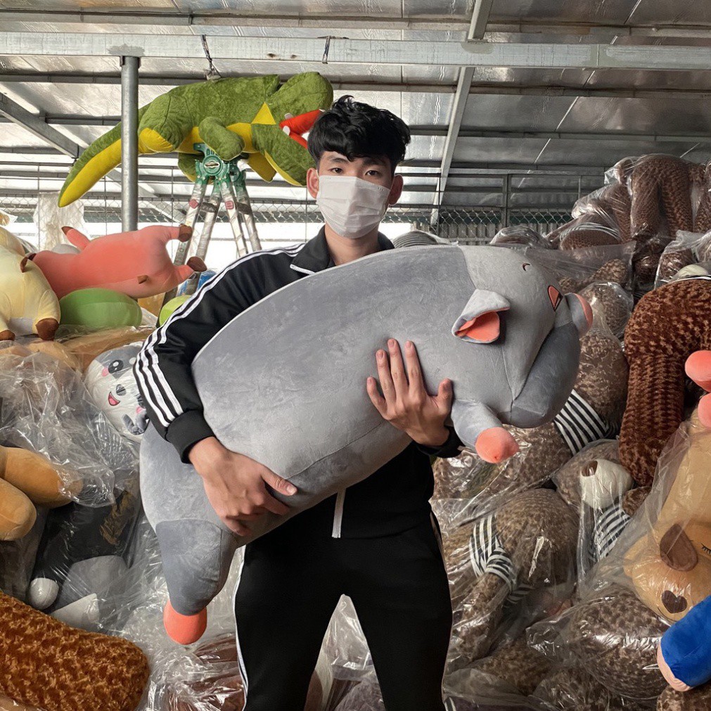 Gấu Bông to Gối Ôm Heo Lợn 75cm - 1m .Thú Nhồi Bông phê cần lim dim Siêu to khổng lồ béo ú đáng yêu ngộ nghĩnh