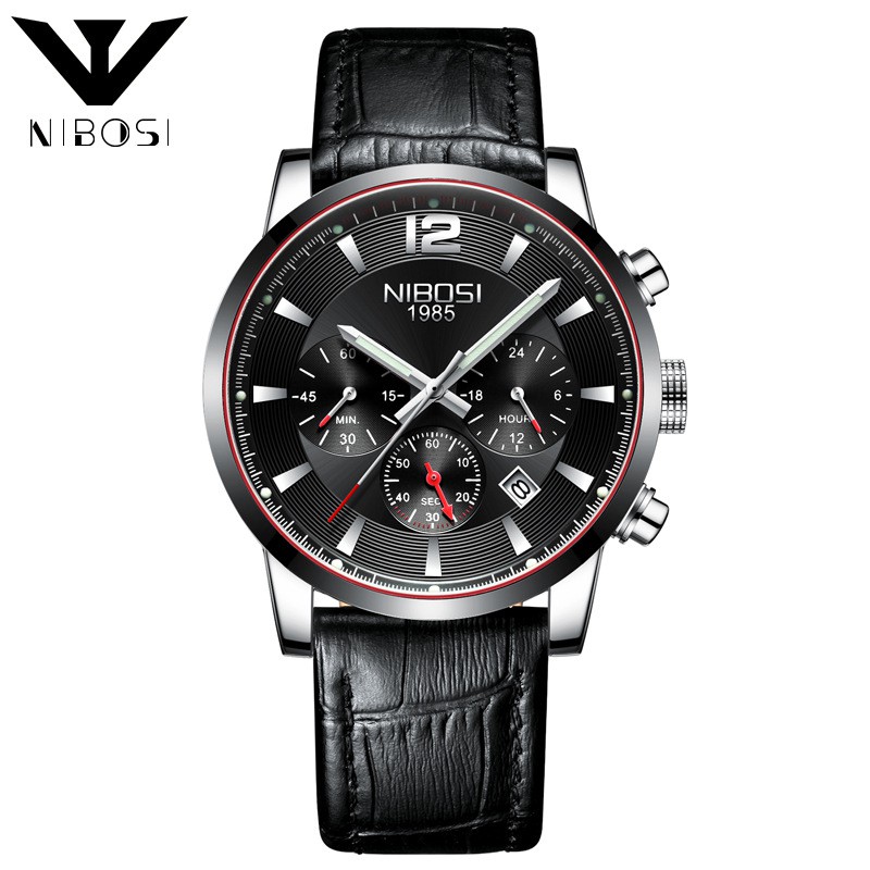 Đồng hồ nam Nibosi 2329 dây da cao cấp