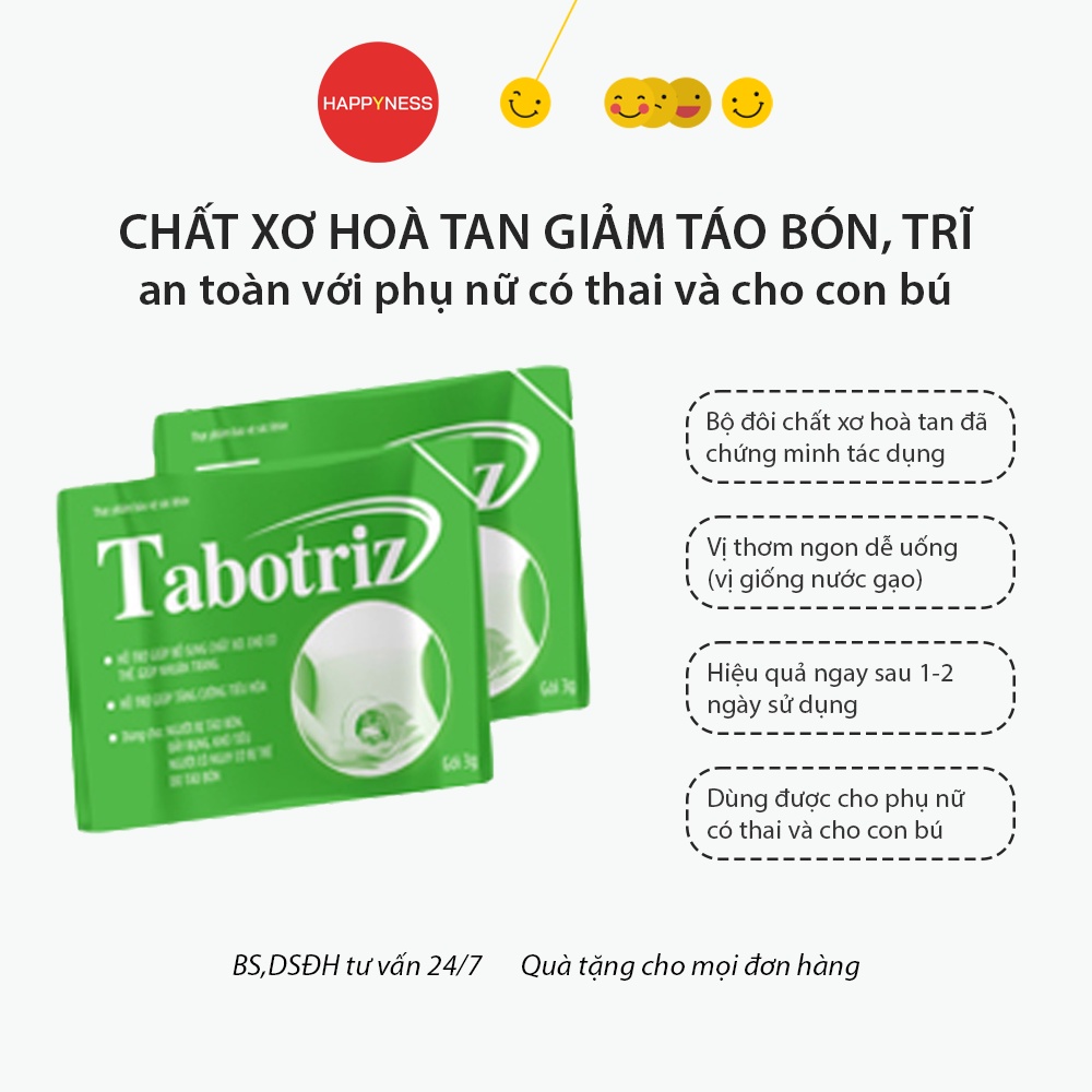 Chất xơ hoà tan Tabotriz cho người bị táo bón, trĩ - Bộ đôi chất xơ nhập khẩu Châu Âu
