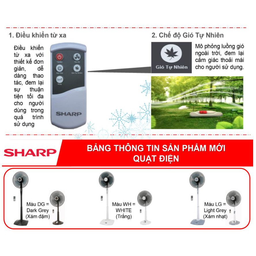 Quạt lửng Sharp có điều khiển Chính hãng 50W, bạc thau 3 cấp độ, cánh rộng làm mát nhanh PJ-L40RV - HAPOS OFFICIAL