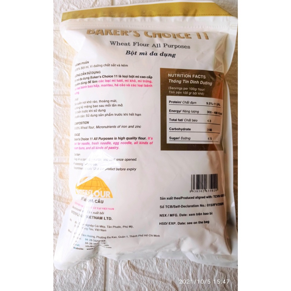 [Sỉ thùng 20kg] Bột mì Baker Choice số 11 (bột mì đa dụng) dùng để làm BÁNH BAO, MÌ TƯƠI...