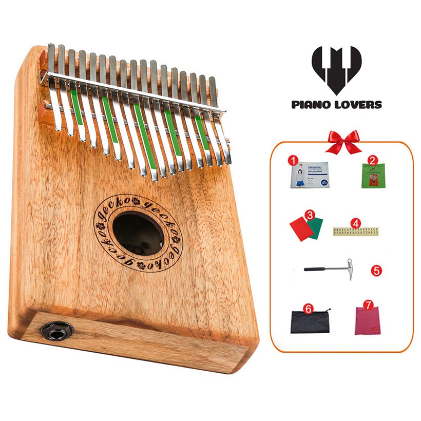 ( ẢNH THẬT ) ĐÀN KALIMBA GECKO 17 PHÍM  K17CAEQ CAO CẤP GÕ MAHOGANY - THUMB PIANO 17 KEYS GECKO - HÀNG CÓ SẴN