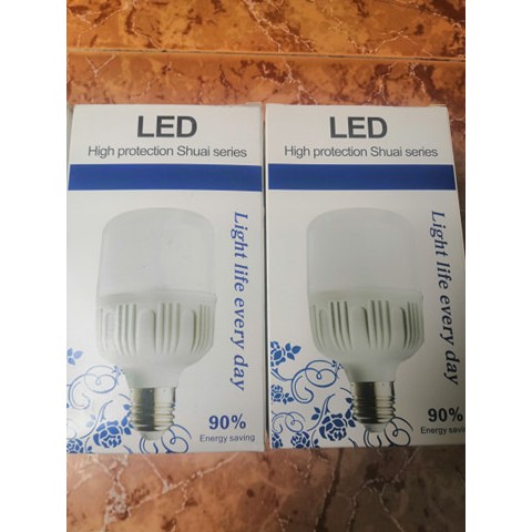 Bóng đèn LED búp trụ tròn 10W 20W 30W ánh sáng trắng loại siêu sáng - tản nhiệt nhôm dày