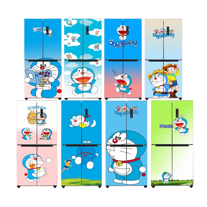 Decal dán tủ lạnh chất liệu cao cấp - Doraemon