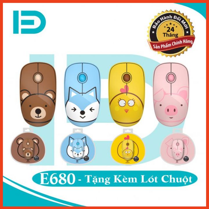 Chuột Máy Vi Tính Kèm Lót Không Dây FDE680 Cổng Giao Tiếp USB - Bảo Hành 2 Năm Lỗii Đổi Mới
