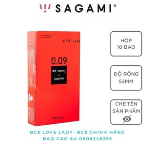 ❤️ ✨ ❤️bao cao su sagami 0.09 super dots kéo dài thời gian- có gai- siêu mỏng- hộp 10 chiếc