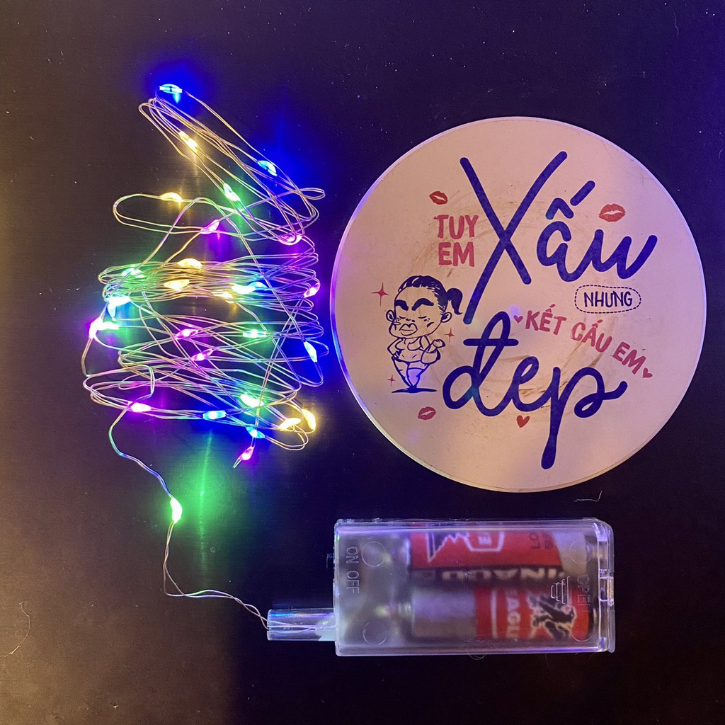 Đèn Led Xài Pin AA 3 Mét 30 Bóng Đom Đóm Fairy Light Nhiều Màu Trang Trí Nhà, Quán, Decor Noel, Tết