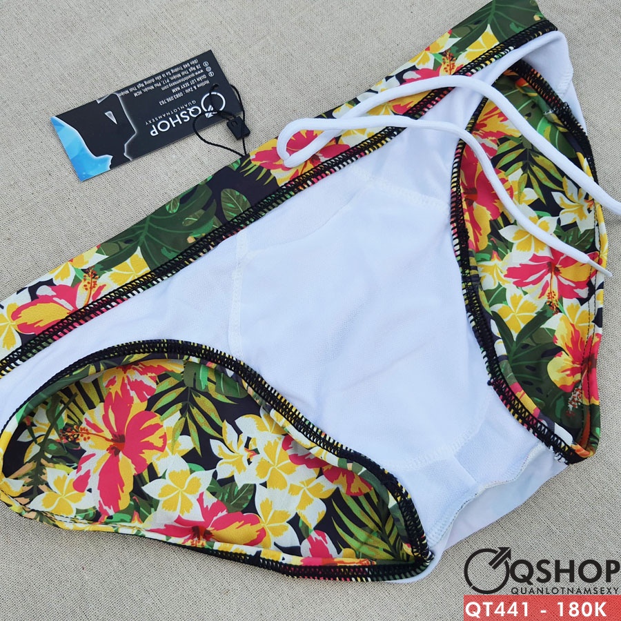 Quần bơi nam tam giác hoa lá QSHOP QT441-QT442
