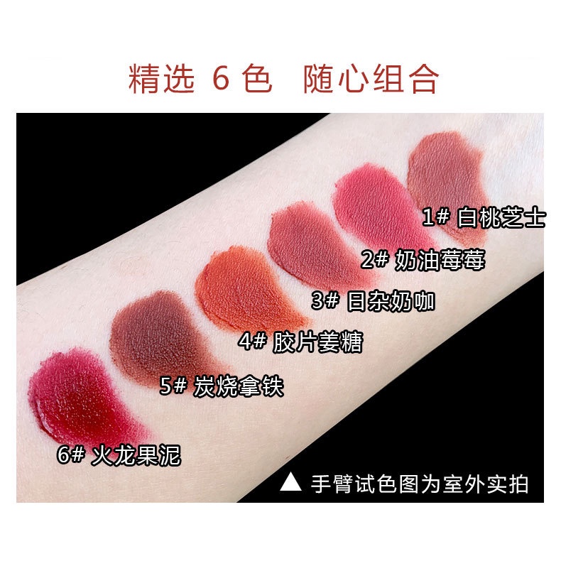Son Môi Kakashow Dưỡng Ẩm Chống Dính Cốc 6 Màu Tùy Chọn Thiết Kế Vỏ In Hình Gấu Dễ Thương